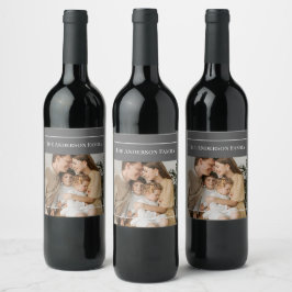 Personalisiertes Familienfoto | Benutzerdefinierte Weinetikett