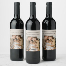 Personalisiertes Familienfoto | Benutzerdefinierte Weinetikett