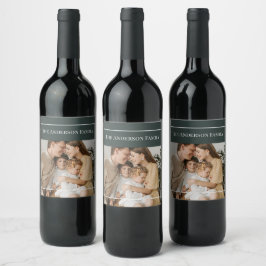 Personalisiertes Familienfoto | Benutzerdefinierte Weinetikett