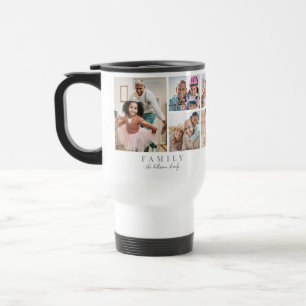 Personalisiertes Familienfoto-Collage mit Namen Reisebecher
