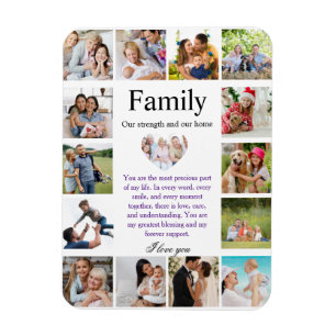 Personalisiertes Familienfoto-Collage-Poster mit H Magnet