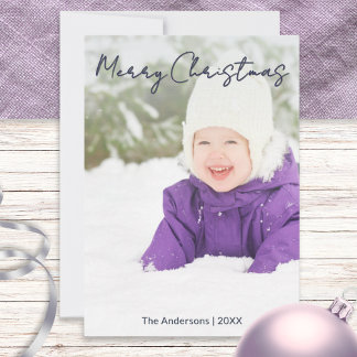 Personalisiertes Familienfoto einfach minimalistis Feiertagskarte