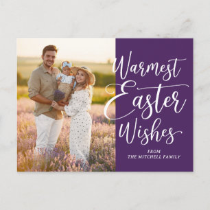 Personalisiertes Familienfoto Frohe Ostern Dunkelv Postkarte