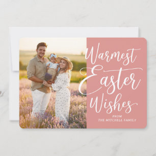 Personalisiertes Familienfoto Frohe Ostern Koralle Feiertagskarte