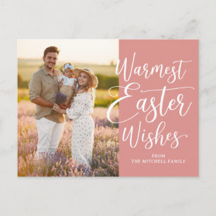 Personalisiertes Familienfoto Frohe Ostern Koralle Postkarte