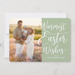 Personalisiertes Familienfoto Frohe Ostern Sagegrü Feiertagskarte