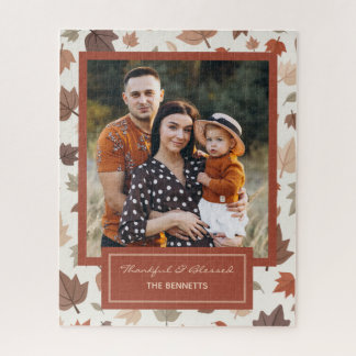 Personalisiertes Familienfoto Herbstblätter