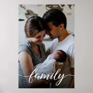 Personalisiertes Familienfoto-Liebe-Skript Poster