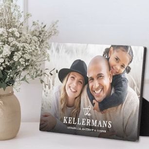 Personalisiertes Familienfoto mit Namen Fotoplatte
