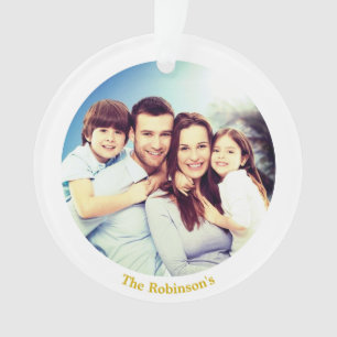 Personalisiertes Familienfoto mit weißem Rahmen Ornament