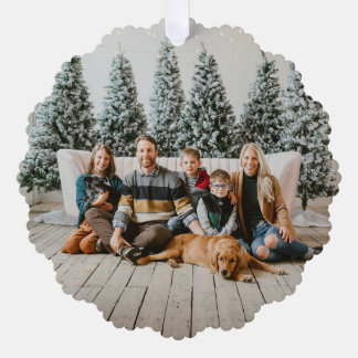 Personalisiertes Familienfoto-Weihnachtsbaumanhäng Ornament Karte