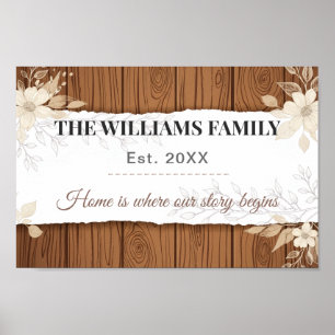 Personalisiertes Familiennamensposter im Farmhouse Poster