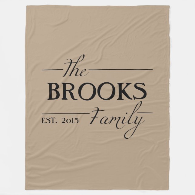 Personalisiertes Familiennamethrow-Decken-Geschenk Fleecedecke (Vorderseite)
