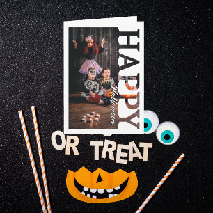 Personalisiertes Familienpaar-Foto Frohes Hallowee Karte