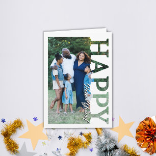 Personalisiertes Familienpaar-Foto Frohes Neues Ja Karte