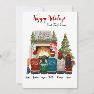 Personalisiertes Familienportrait Weihnachtskarte Einladung