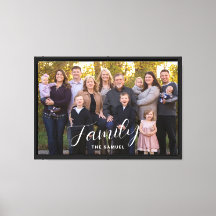 Personalisiertes Familienporträt Große Schriftzug-