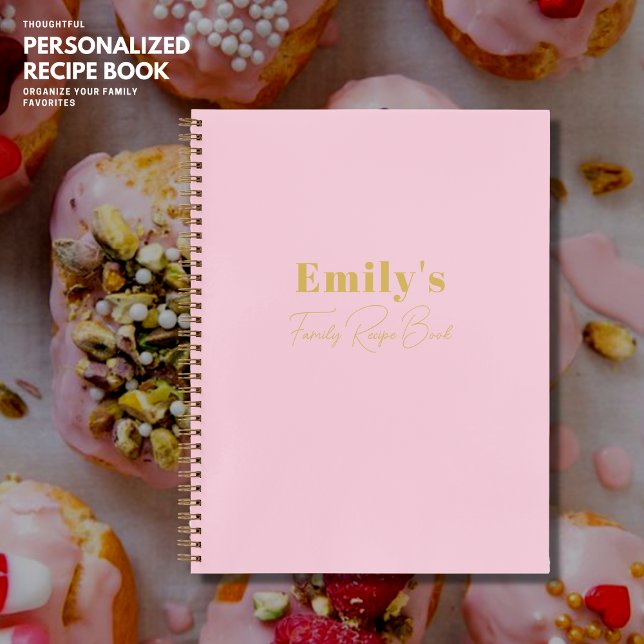 Personalisiertes Familienrezept Rosa Rosa Notizbuch (Von Creator hochgeladen)