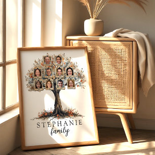 Personalisiertes Familienstammbaum-Poster 10 Fotos Poster