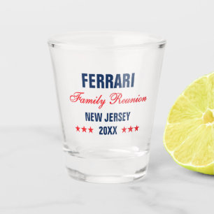 Personalisiertes Familientreffen-Typografie-Andenk Schnapsglas