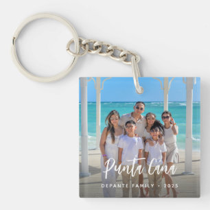 Personalisiertes Familienurlaubsfoto-Schlüsselloch Schlüsselanhänger