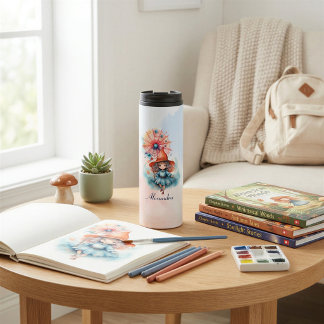 Personalisiertes Fantasie-Hexen-Wasserfarben-Gesch Thermosbecher