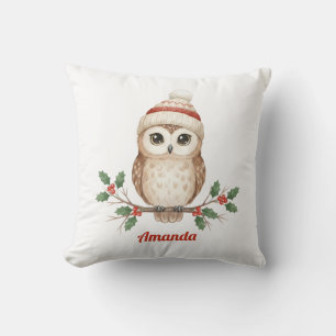 Personalisiertes fantastisches Eulen-Weihnachts-Ki Kissen