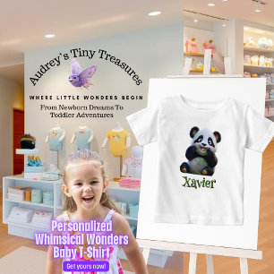 Personalisiertes Fantastisches Wunder Panda Baby T T-shirt