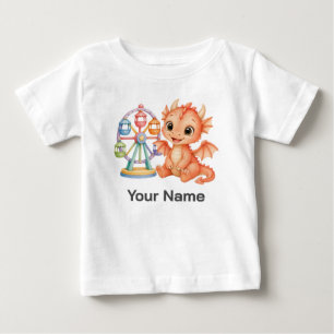 Personalisiertes Fantasy-Baby-Drachen-Riesenrad Baby T-shirt