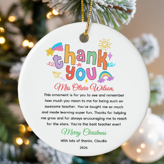 Personalisiertes farbenfrohes Dankeschön-Geschenk Keramik Ornament