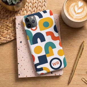 Personalisiertes farbenfrohes Retro-Formen-Kunstmu iPhone 16 Pro Max Hülle