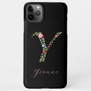 Personalisiertes Farbflorenmonogramm Letter Y iPhone 11Pro Max Hülle