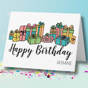 Personalisiertes Farbige Alles Gute zum Geburtstag Karte