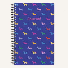 Personalisiertes Farbige Dachshund-Muster Klein Notizbuch