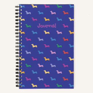 Personalisiertes Farbige Dachshund-Muster Klein Notizbuch