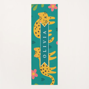 Personalisiertes Farbige Spaß Leopard Dschungel Na Yogamatte