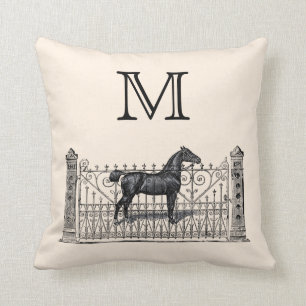 Personalisiertes Farbiges Monogramm Equestrian Kissen