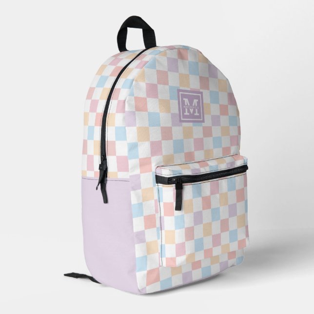 Personalisiertes farbiges Muster Bedruckter Rucksack (Rückseitige Ecke links)