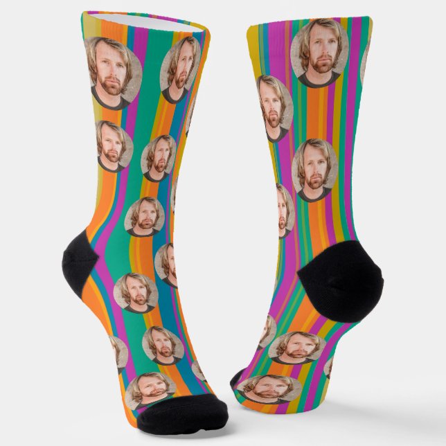 Personalisiertes farbiges und lustiges Foto Socken (Gewinkelt)