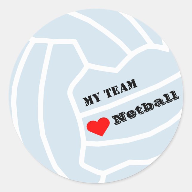 Personalisiertes Farbnetzball-Team Runder Aufkleber (Vorderseite)