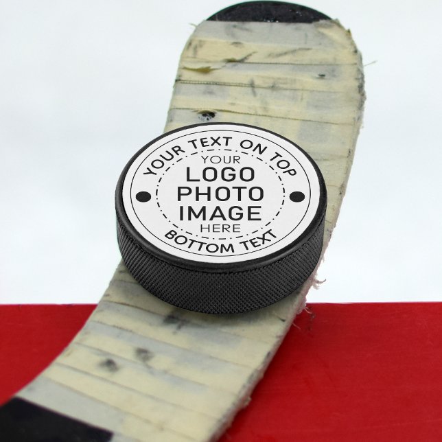 Personalisiertes Farbtextlogo für Foto Eishockey Puck (Von Creator hochgeladen)