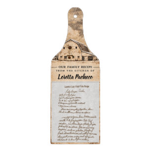 Personalisiertes Farmhouse-Familienrezept-Paddelsc Schneidebrett