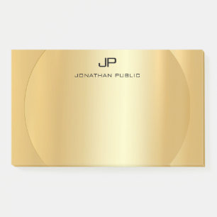 Personalisiertes Faux-Gold Elegantes Modernes Mono Post-it Klebezettel