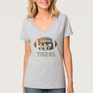 Personalisiertes Faux-Patchwork-Fußballteam T-Shirt