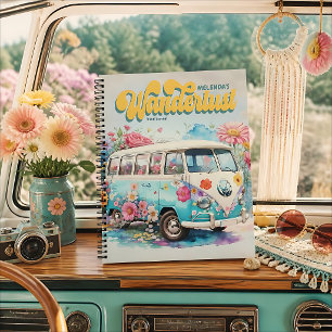 Personalisiertes Fernweh Retro-Bus-Reisejournal Notizbuch