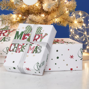 Personalisiertes Festfest Frohe Weihnachten Geschenkpapier