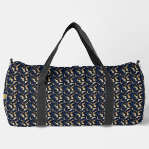 Personalisiertes Fettes Abstraktes Gold & Navy Duffle Bag