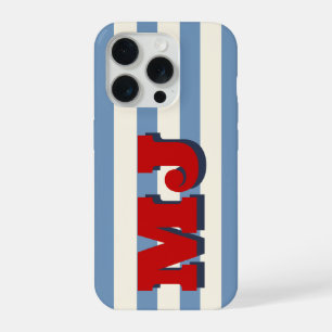 Personalisiertes fettes Monogramm, Americana-Strei iPhone 15 Pro Hülle