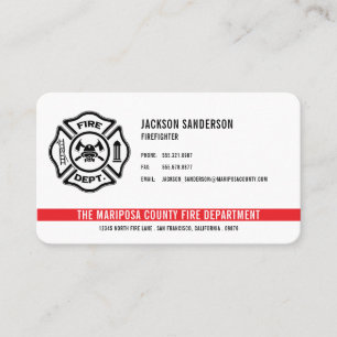 Personalisiertes Feuerwehr-Logo der Feuerwehr Visitenkarte