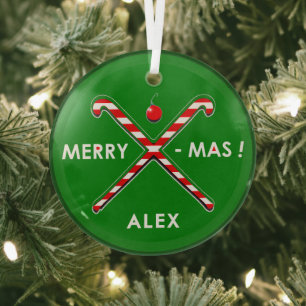 Personalisiertes Field-Hockey-Urlaubsgeschenk Ornament Aus Glas
